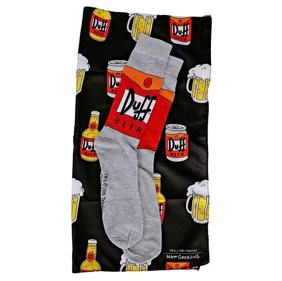 Duff beer mug crew socks Simpson theme with matching bandana - Picture 2 of 6